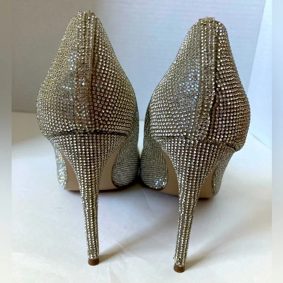 Steve Madden Daisie Crystal Heels 4 Inch Size 9 - Picture 5 of 10